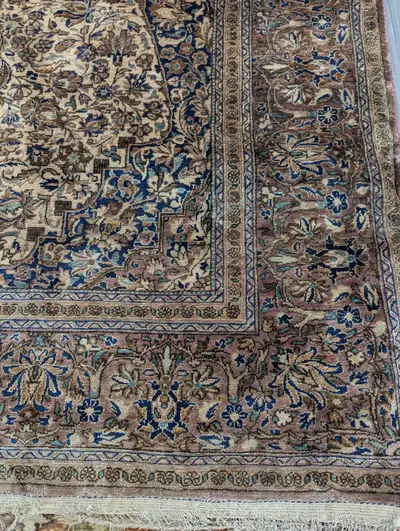Exquisite Antique silk Persian rug - Qom style 1/2' x 6' 11", View more