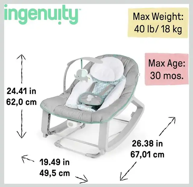 Ingenuity Keep Cozy 3-in-1 Grow with Me in Playpens, Swings & Saucers in City of Toronto - Image 5