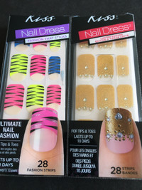 4 Boxes of TIPS & TOES Nail Wrap / Strips - NEW
