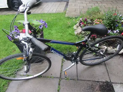 WOW! Blue Schwinn Hybrid Bike with cushion seat, View more