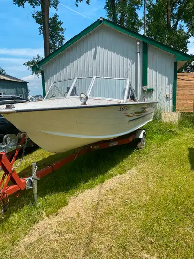 90hp Johnson outboard motor with tilt & trim can be finicky but once running works like a charm. Bac...