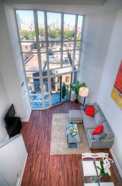 DESCRIPTION: “Space Lofts”: 1 Bedroom 670 Sqft Two-Level Loft With Private Tiled Balcony + 1 Premium...