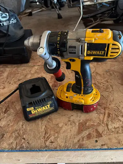 three speed heavy duty drill Needs battery. Amazon aftermarket options available. Comes with charger...