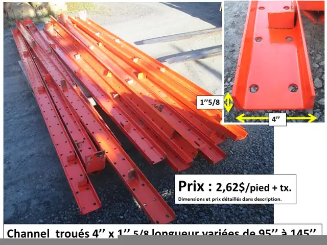 Channel (poutre en C) 5'' x 1'' 5/8 x 96'' et autres in Other in Thetford Mines - Image 10