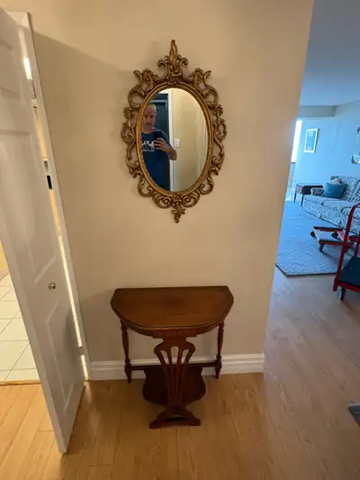 Used Antique Console Table with Mirror, View more