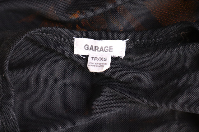 Garage Black Mesh Lettuce Tee Top Shirt Transparent Women's XS in Women's - Tops & Outerwear in Calgary - Image 3