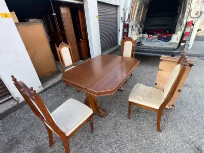 Free delivery used Wooden Dining Table with 4  Chairs, View more