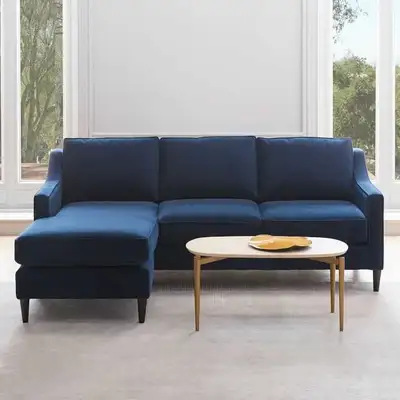 West Elm Paidge Flip Sectional Couch (Performance Blue Velvet), View more