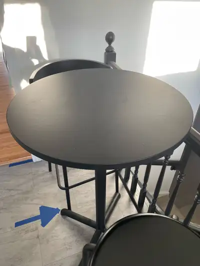 Ikea Stensele black 27-3/8 bar table 2 Ikea Ynqvar bar stools Excellent condition and owned for less...