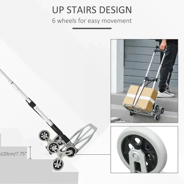 6-Wheels Stair Climber Hand Truck, Dolly Heavy Duty Folding Stee in Hand Tools in Markham / York Region - Image 6