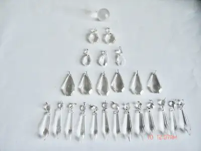 Large Collection of Beautiful Antique Chandelier Crystals, View more