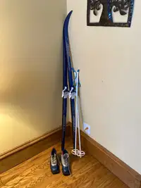 Junior cross country ski set 160cm, size 34 boots