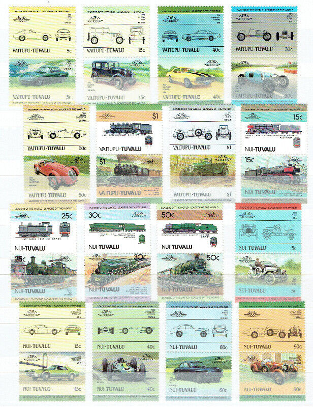 NUI-TUVALU. 10 TIMBRES-COUPONS DONT 4 LOCOMOTIFS ET 6 VOITURES. in Arts & Collectibles in City of Montréal