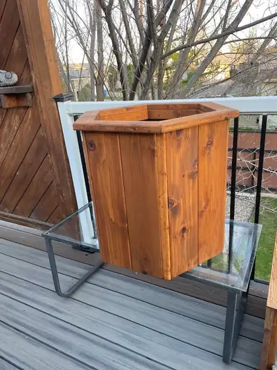 CEDAR Planter – Large Hexagonal shape – NEW Handcrafted, View more