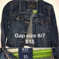 Girls gap jean jacket size 6/7