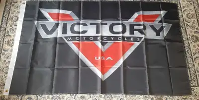 New in bag. Approximately 3ft x 6 ft. Victory motorcycle flag. $10. Pickup is Weston rd and hwy 7are...