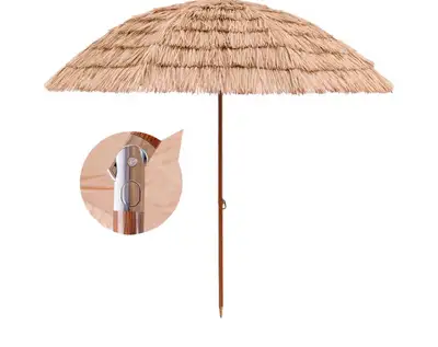 Beach Umbrella for Sand Patio Umbrella 5.9ft Thatch Umbrella UV Protection Outdoor Umbrella Hawaiian...