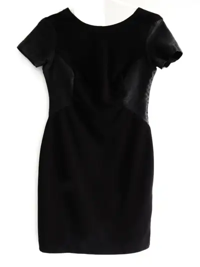 ZARA FAUX LEATHER PANELS ZIPPER DRESS, View more