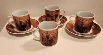 4 Tasses pour expresso manque une soucoupe, View more