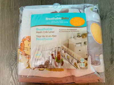 Breathable Mesh Crib Bumper - Safari Fun (NEW), View more
