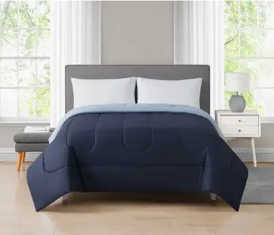 Mainstays Reversible Twin Comforter – Navy, View more