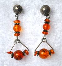 AMBER SILVER EARRINGS