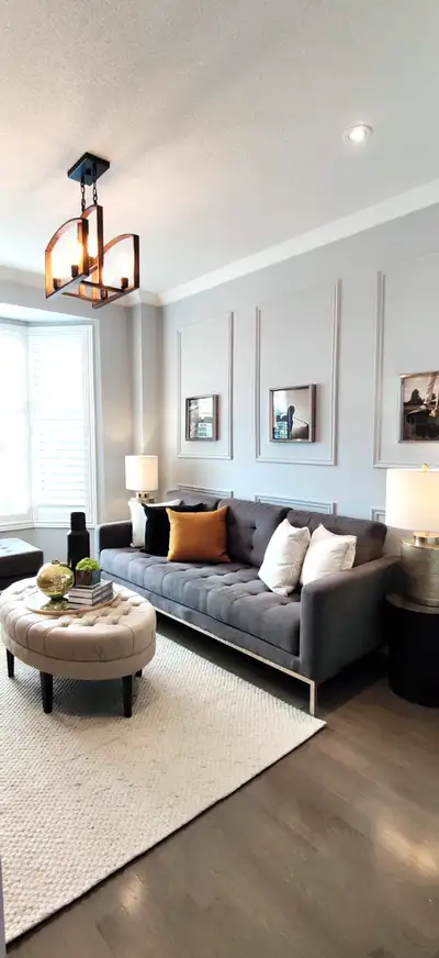 Grey Tufted Fabric Couch, View more
