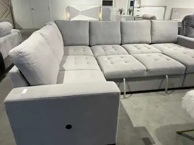 modern gray L- shaped sectional sofa for sale, View more