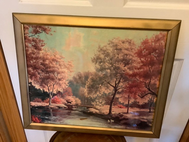 Vtg Textured Landscape Print by American Listed Artist Westal in Arts & Collectibles in Belleville