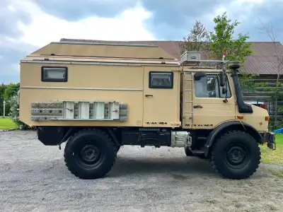 1987 Unimog 1300L ex military, converted and imported to Canada from Germany in 2013, and now restin...