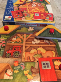 Premier puzzle pour bébé en bois la ferme / Farmyard Wood Puzzle