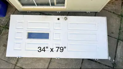 Exterior metal door with glass insert, View more