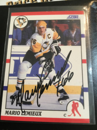 2. Carte de hockey Score,Pro Set 1989-90 signer Mario Lemieux