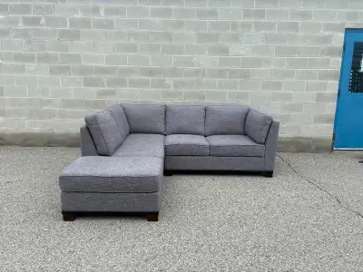 Tuffed Grey Sectional Sofa with Chaise - Delivery For Fee, View more