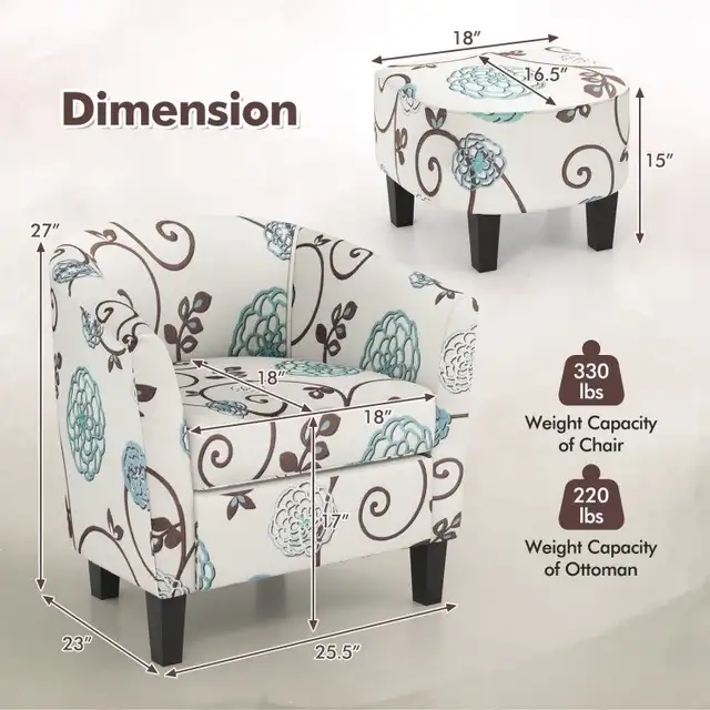 Modern Accent Chair with Ottoman in Chairs & Recliners in Cambridge - Image 5
