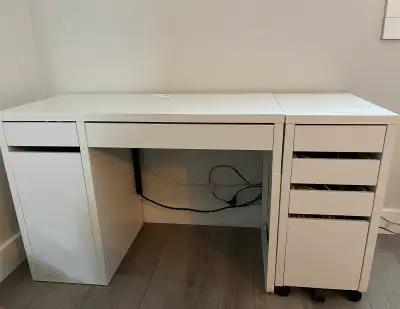 IKEA Micke Desk (41 3/8 wide (without extra drawer unit) "x19 5/8 ") Drawer unit/drop file storage o...