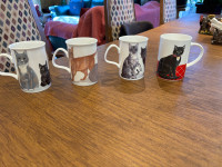 Vintage cat design bone china coffee/ tea mugs