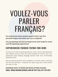 Experienced French Tutor for Hire!