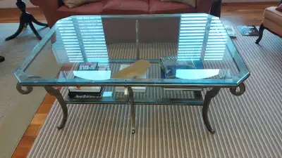 Ethan Allen Glass Coffee Table, View more