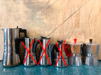 New and lightly used espresso moka pots Bialetti and unbranded
