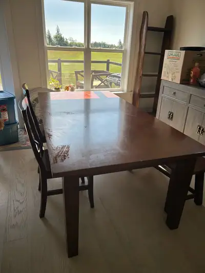solid wood table with bench, View more