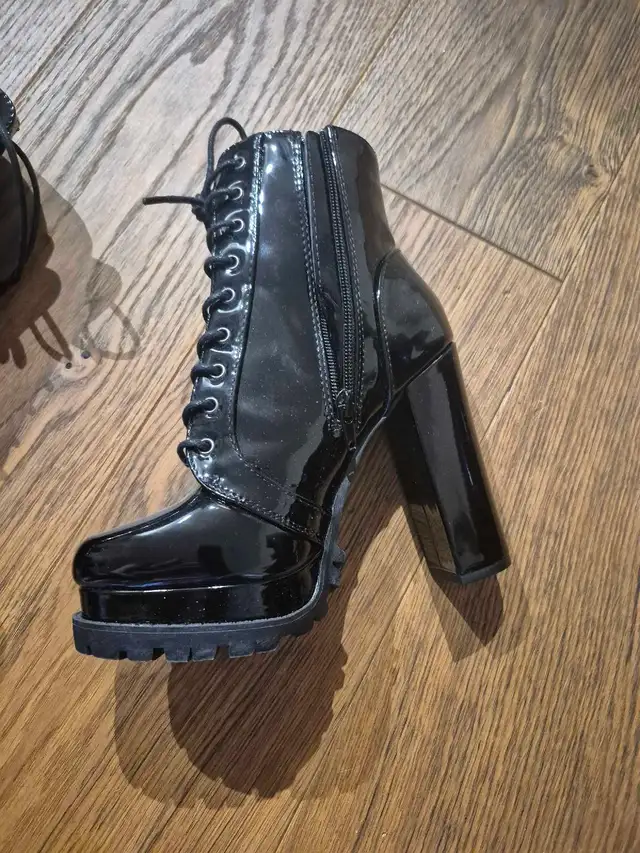 Black High Heel Boots Size 6 in Women's - Shoes in Calgary - Image 3