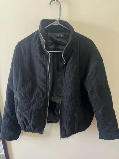 SHEIN Black Corduroy Puffer Jacket – Women’s Size S, View more