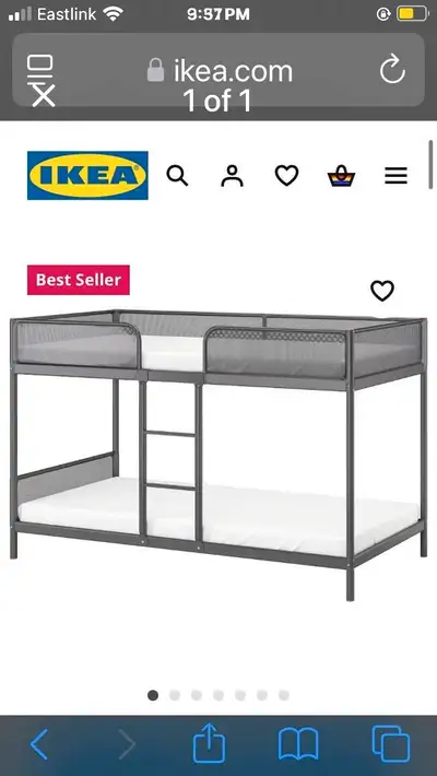 Comes with 2 twin mattresses and black fitted sheets