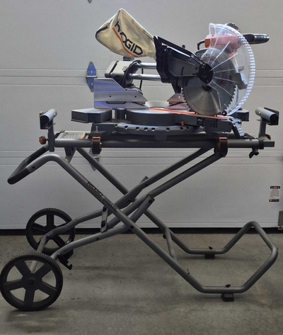 Ridgid 12in. Sliding Miter Saw c/w Mobile Miter Saw Stand, View more
