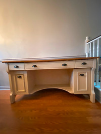 Desk-with  drawers, storage, filing cabinet, and keyboard drawer