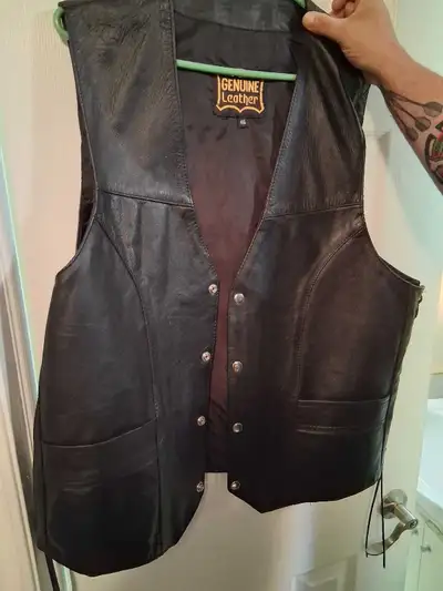 mens leather vest , View more
