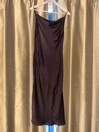 Brown satin dress