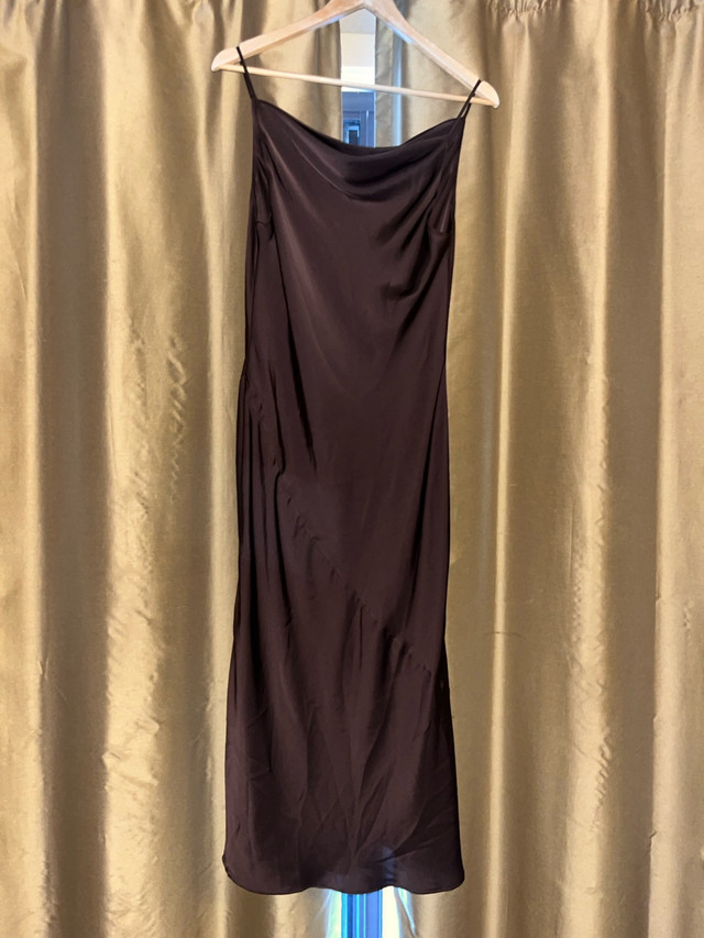 Brown satin dress in Women's - Dresses & Skirts in Calgary