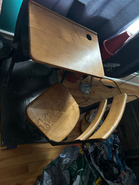 Antique Child desk and chair attached